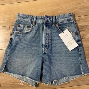 - Brand New w Tags! Zara Denim High Rise jean cut-off shorts Size US 2 EU …
